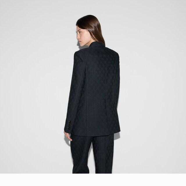 Double-breasted GG wool jacket - image 4