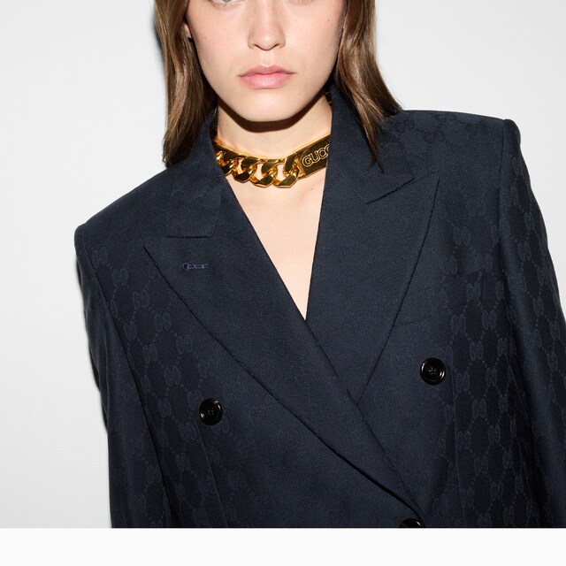 Double-breasted GG wool jacket - image 3