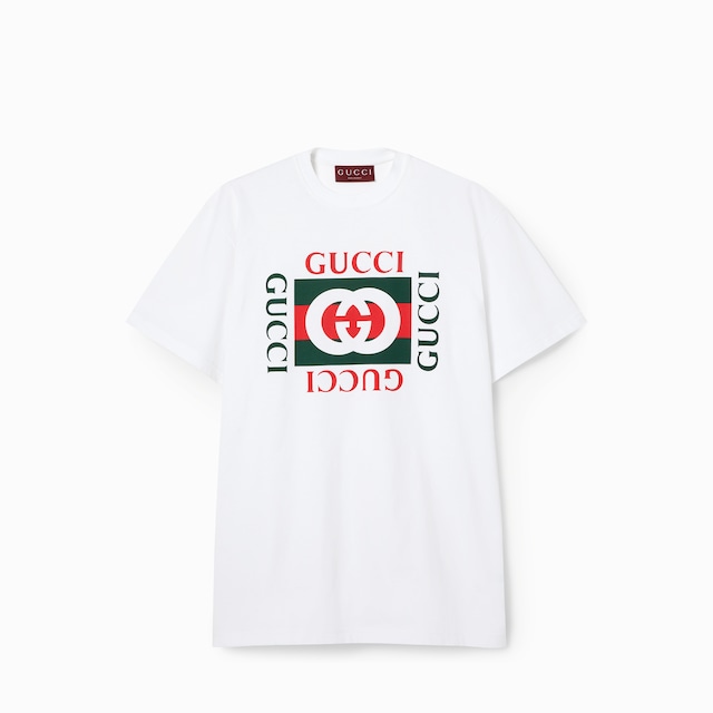 Soft cotton jersey T-shirt with print in white | GUCCI® US