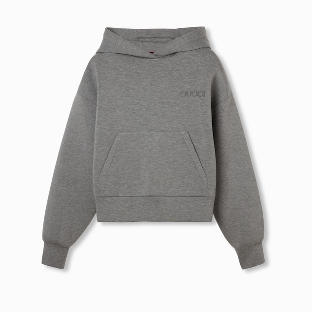 Viscose jersey hooded sweatshirt