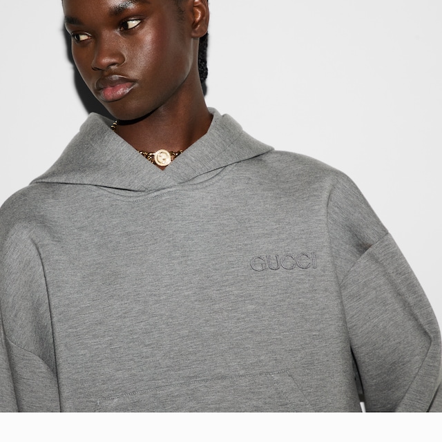 Viscose jersey hooded sweatshirt - image 3