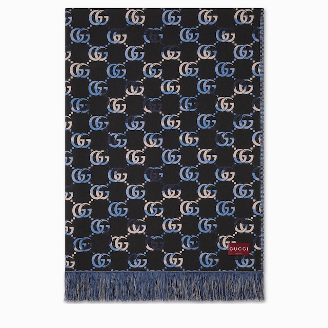 Couverture en laine à effet ombré GG