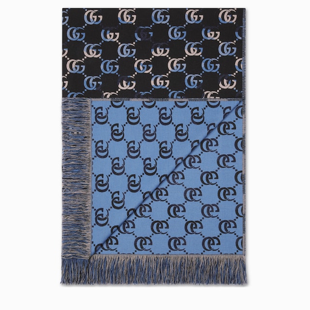 Couverture en laine à effet ombré GG