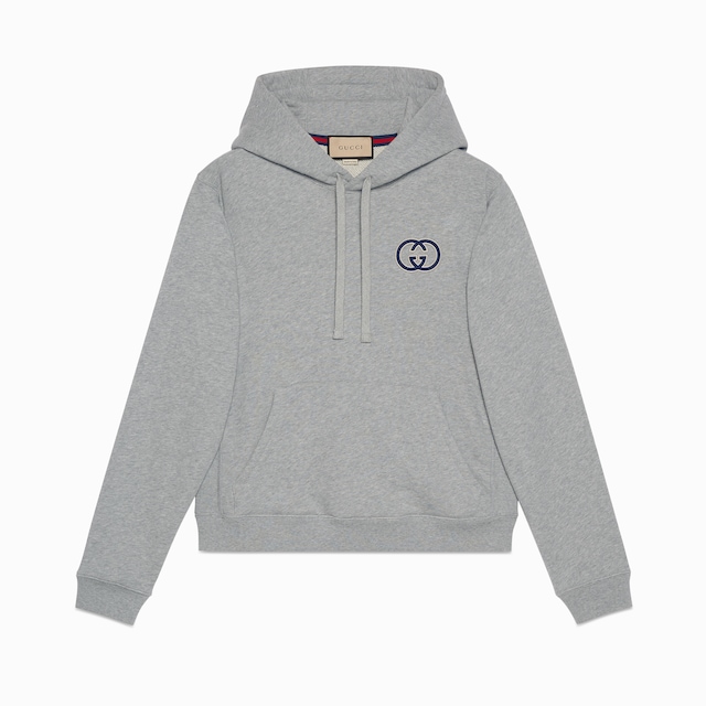 Cotton jersey hooded sweatshirt