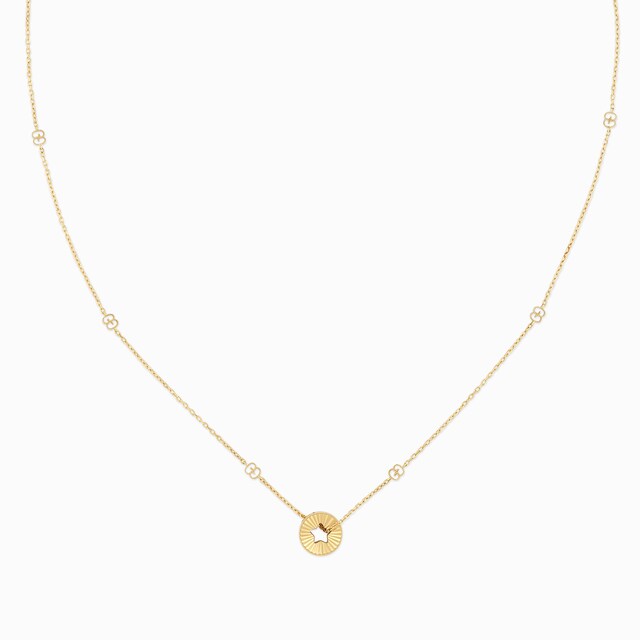 Gucci Interlocking diamond necklace in 18k rose gold | GUCCI® US