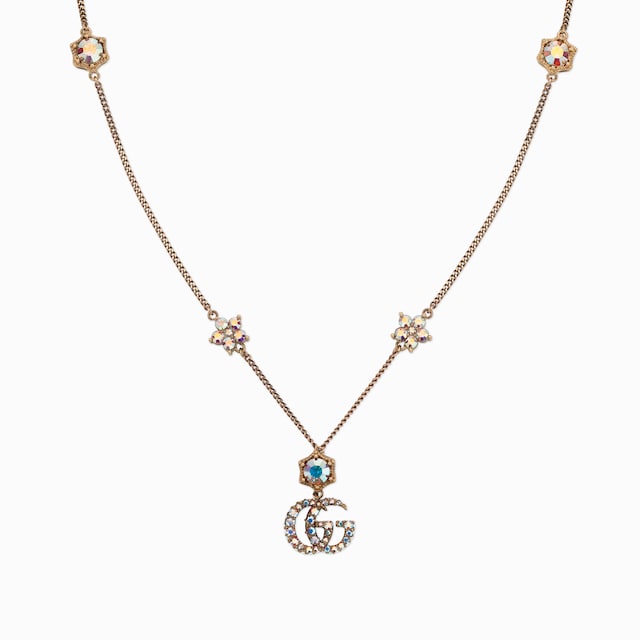 GUCCI スクリプト チェーン ネックレスイエローゴールドトーン