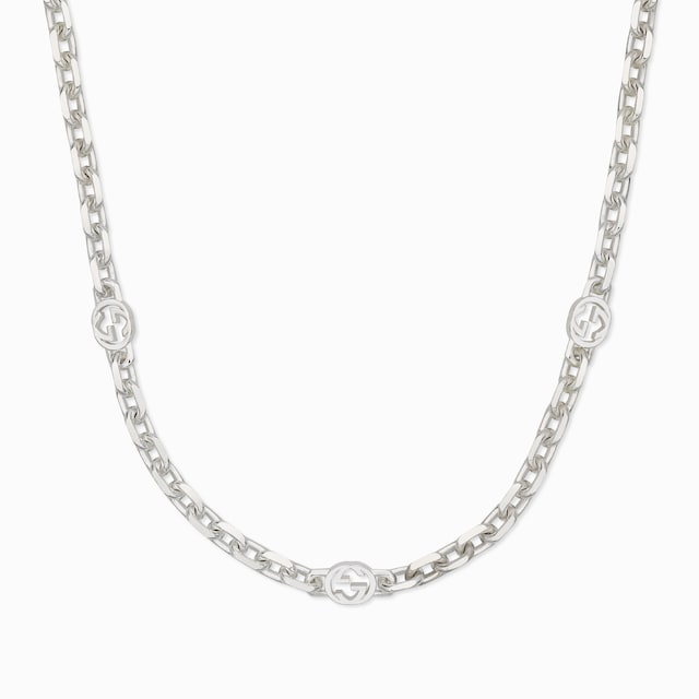 Gucci【洗練されたデザイン☆ Interlocking diamond necklace】 Gucci Interlocking diamond necklace in 18k yellow gold