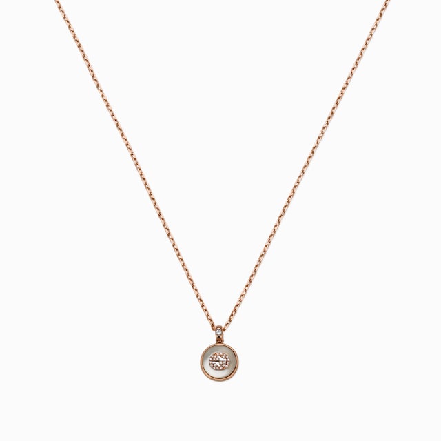 Collana Gucci Interlocking in oro 18 carati con diamanti