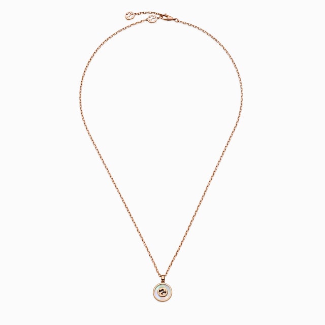 Collana Gucci Interlocking in oro 18 carati con diamanti