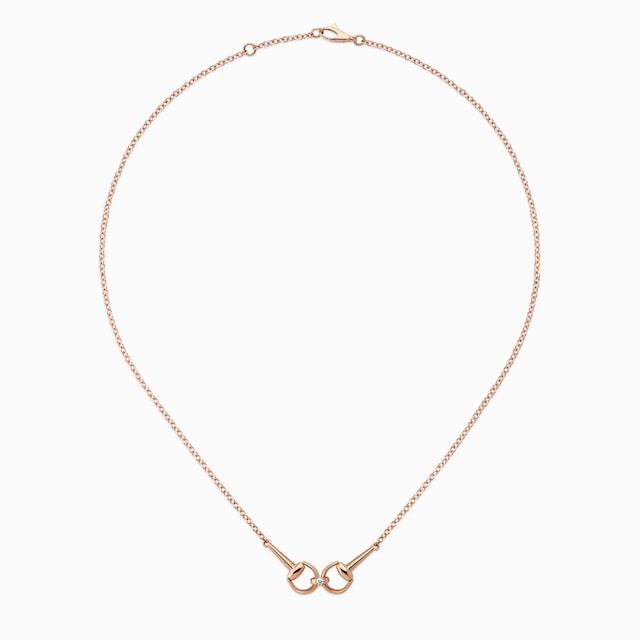 Collana a catena Gucci Horsebit 18 carati con diamanti