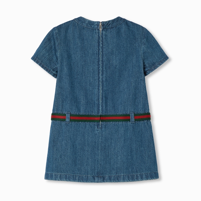 Robe pour enfant en denim avec bande Web