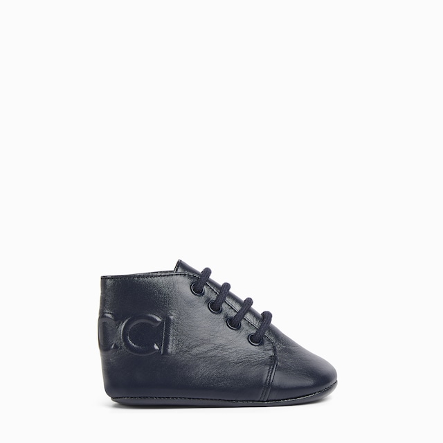 Baby leather boot with Gucci logo