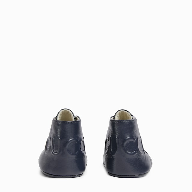 Baby leather boot with Gucci logo
