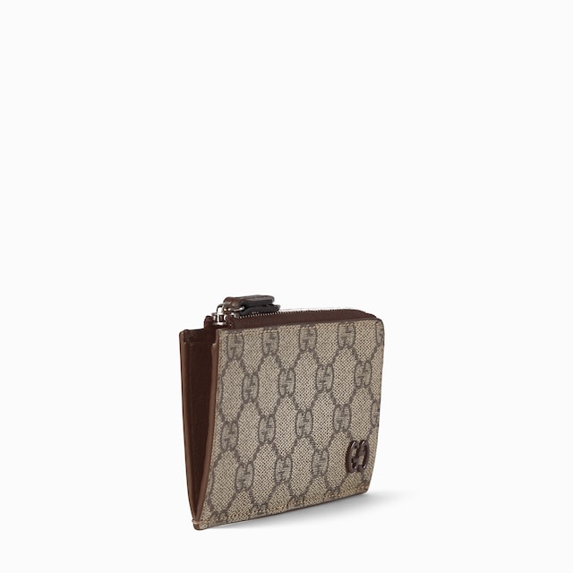 กระเป๋าใส่บัตร GG zip card case with GG detail
