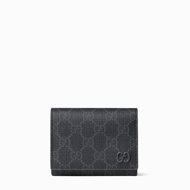 GGロゴ 黒レザー 三つ折り財布 楽天市場】【財布】GUCCI グッチ ロゴ 3つ折財布 PVC レザー 黒