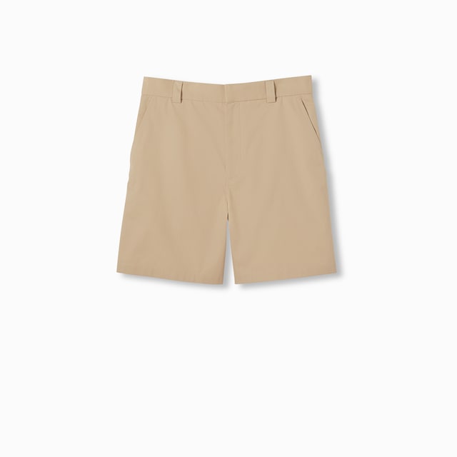 Short en twill de coton double avec bande Web