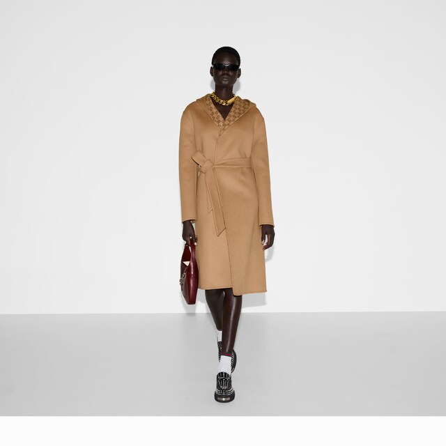 Reversible GG silk wool blend coat - image 4