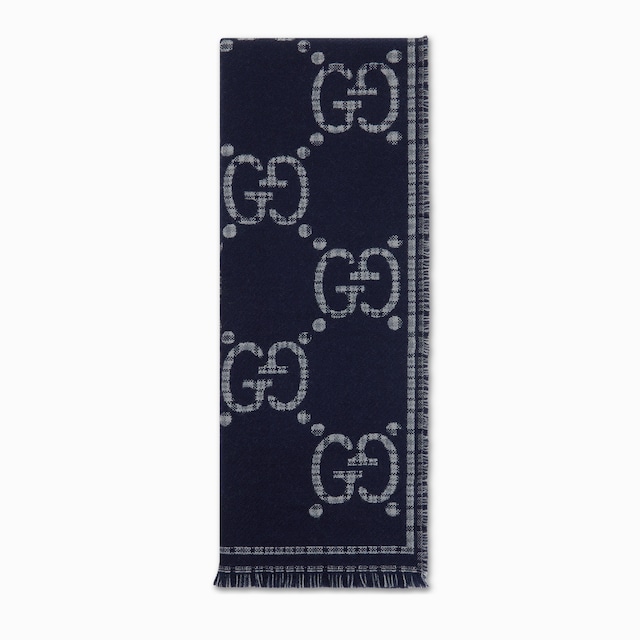 Check GG wool scarf