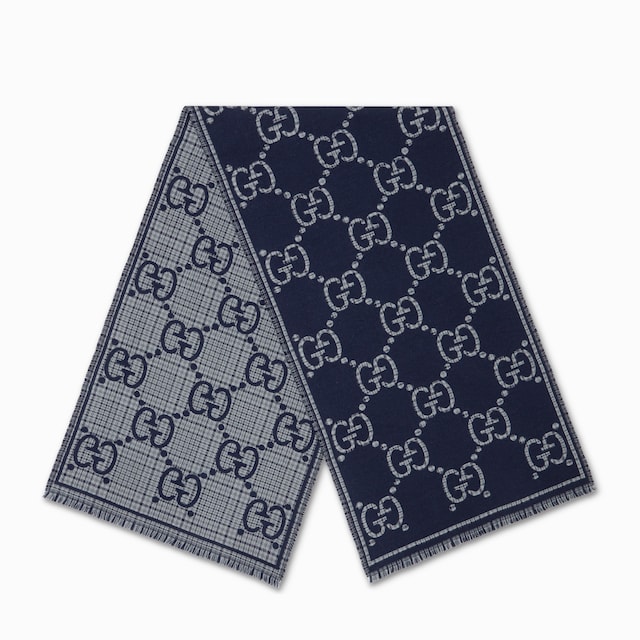 Check GG wool scarf