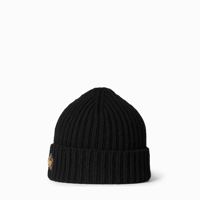 Wool cashmere hat with Double G