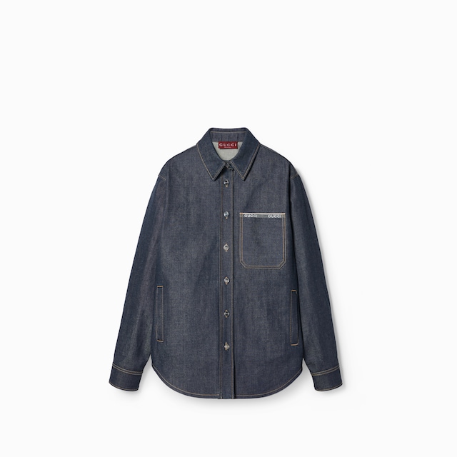 Denim shirt with Gucci selvedge