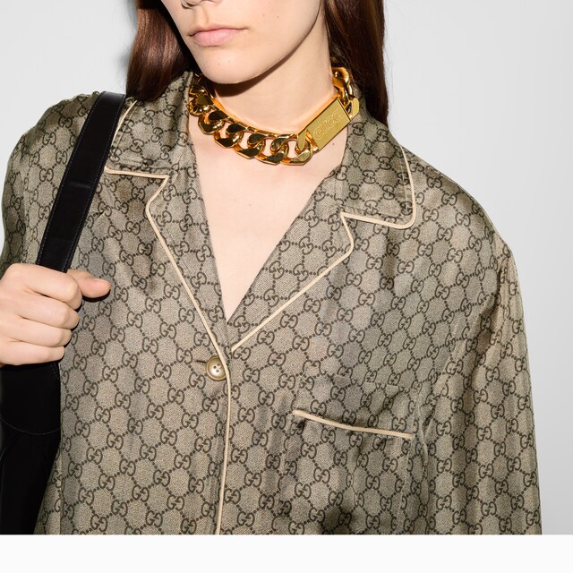 GG Supreme print silk shirt - image 3