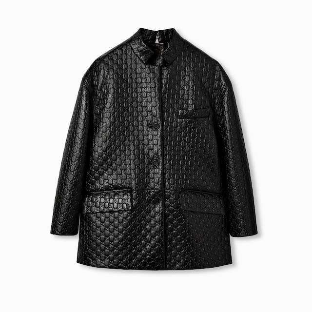 GG embossed leather jacket