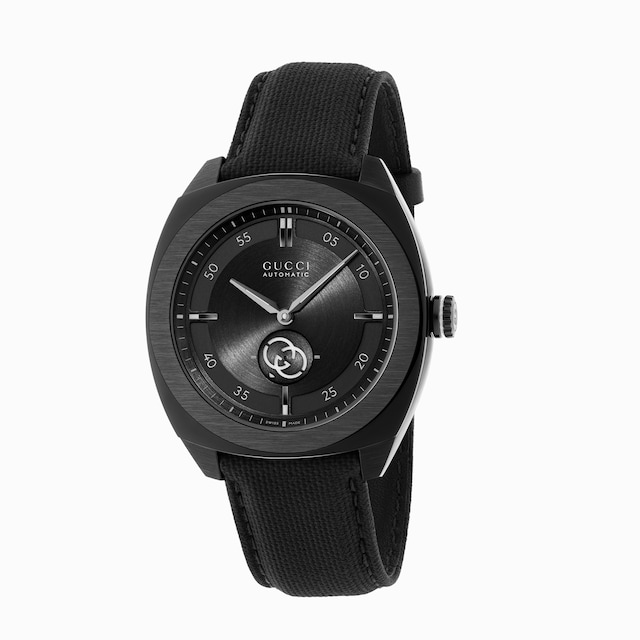 GUCCI G-クロノラージウォッチ44mm　ブラックレザー腕時計 関税込】◇GUCCI グッチ◇〔G-クロノ〕ラージ 腕時計 (44mm)