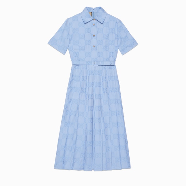 Cotton poplin midi dress