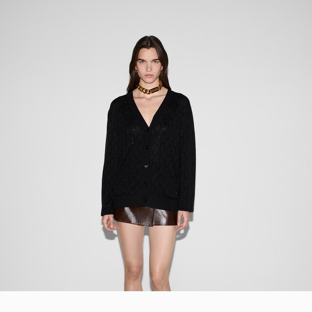 Fine wool GG crystal cardigan - image 5