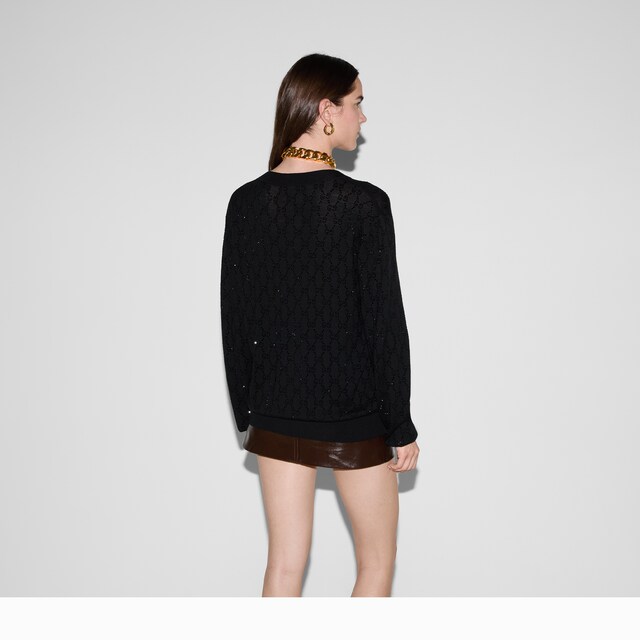 Fine wool GG crystal cardigan - image 4