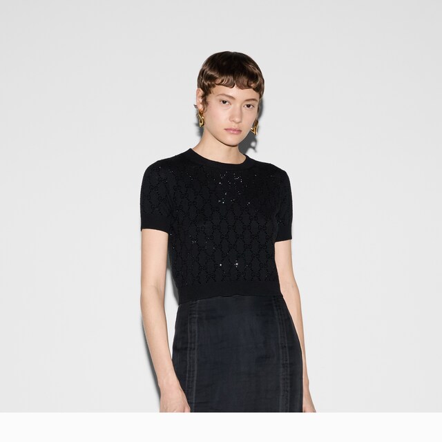 Fine wool GG crystal top - image 5
