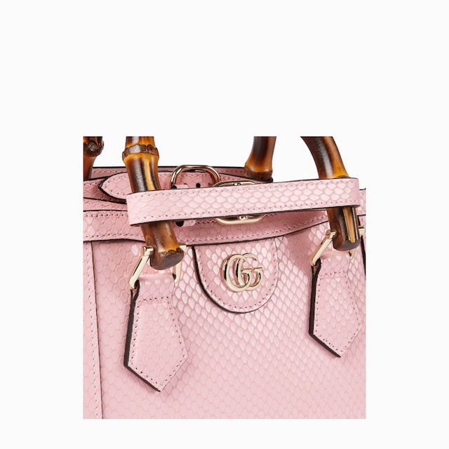 Сумка-тоут Gucci Diana из кожи питона размера мини