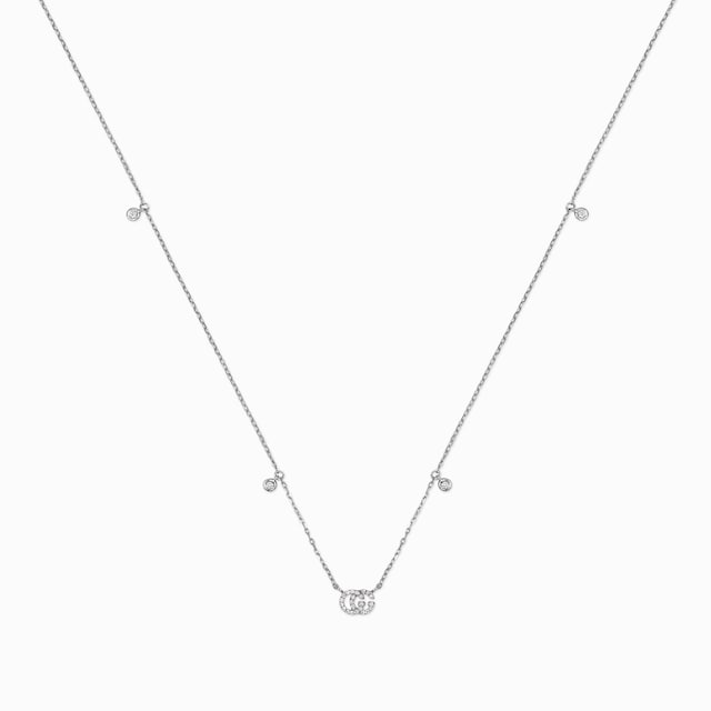 グッチ ホースビット〕18K ダイヤモンド ネックレス18K ホワイト