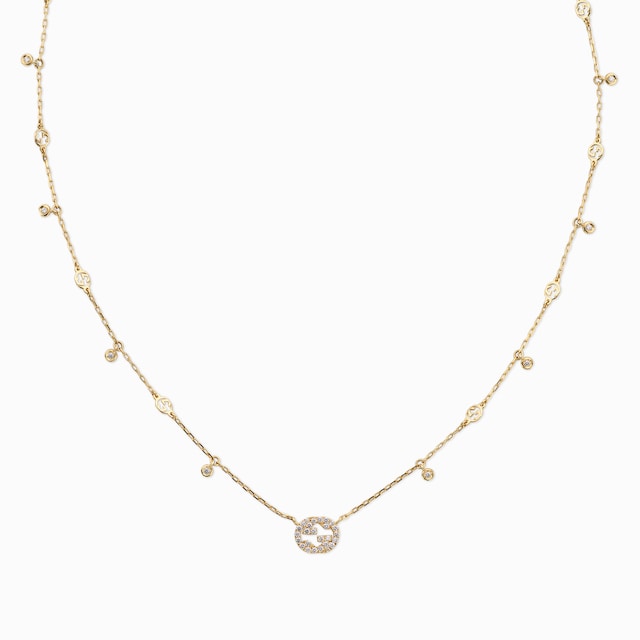 グッチ ホースビット〕18K ダイヤモンド ネックレス18K ホワイト