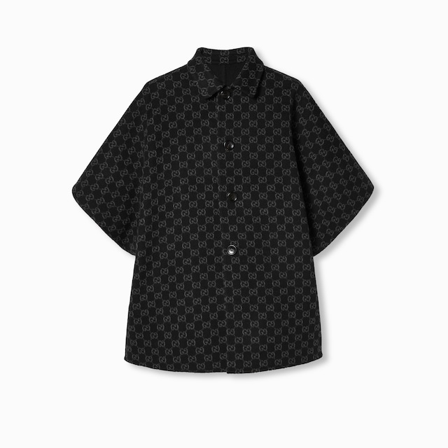 Reversible GG silk wool coat