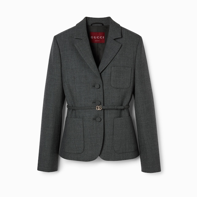 Single breasted wool grisaille jacket