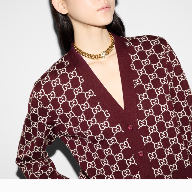 Reversible GG wool jacquard cardigan - image 5