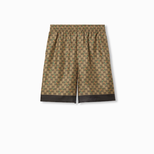 Short en twill de soie à imprimé Mors GG