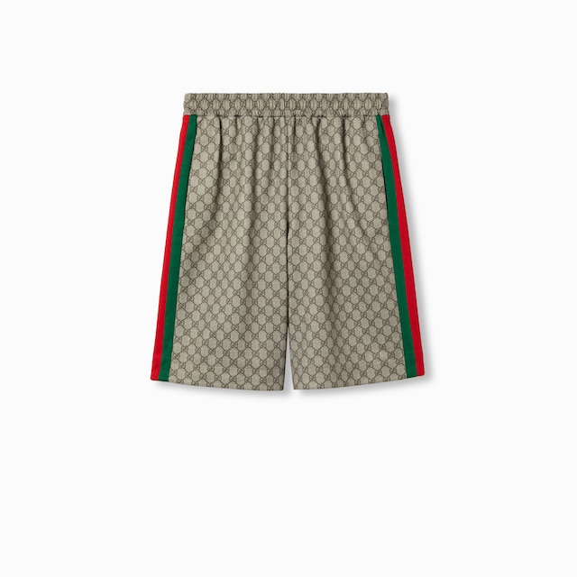 Shorts in jersey tecnico con nastro Web