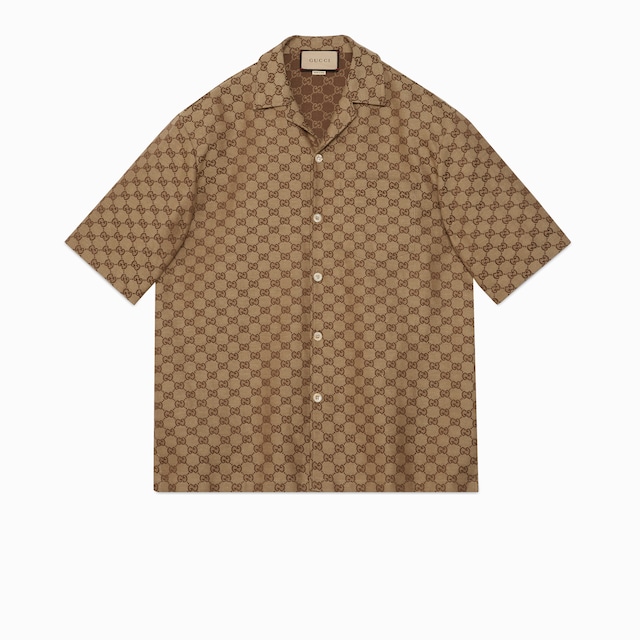 GG linen blend canvas shirt
