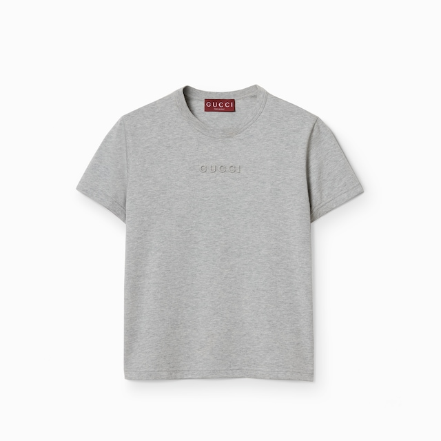 Cotton jersey embossed T-shirt