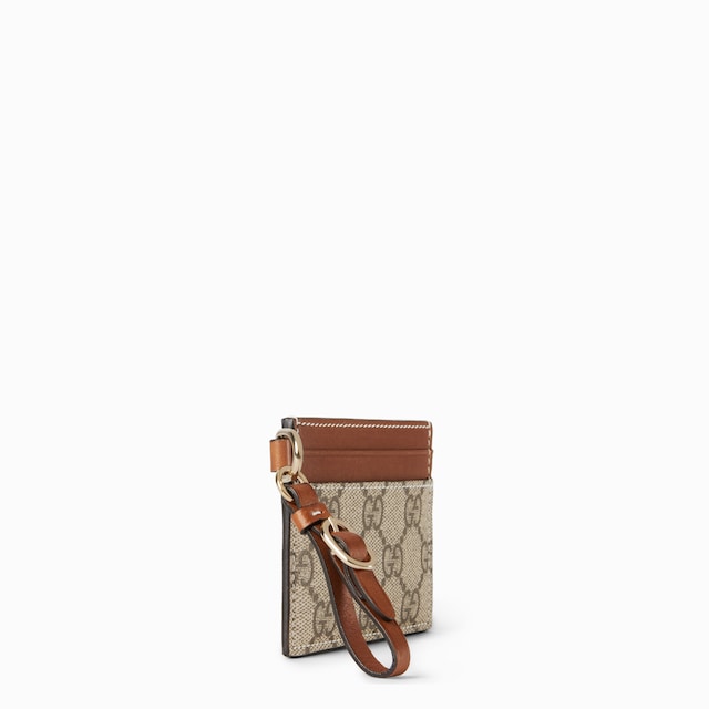 GG Emblem card case with strap