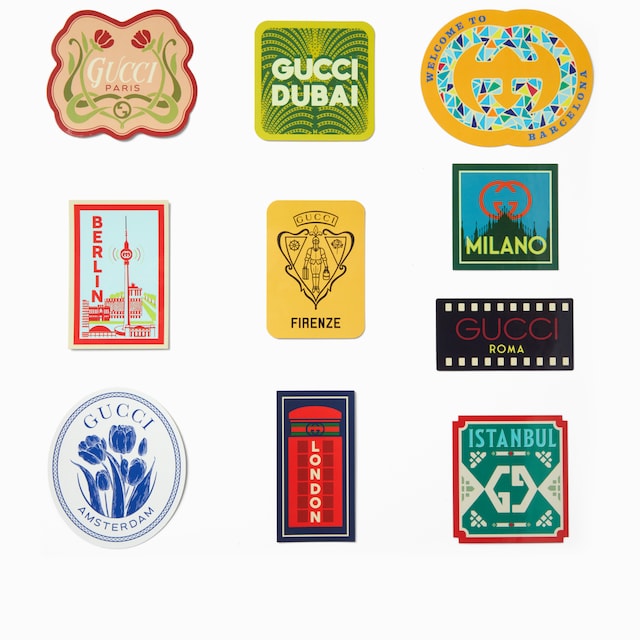 Стикеры для багажа Gucci Cities