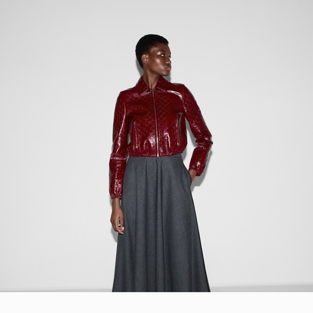 GG embossed leather bomber jacket - image 5