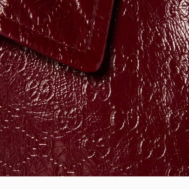 GG embossed leather bomber jacket