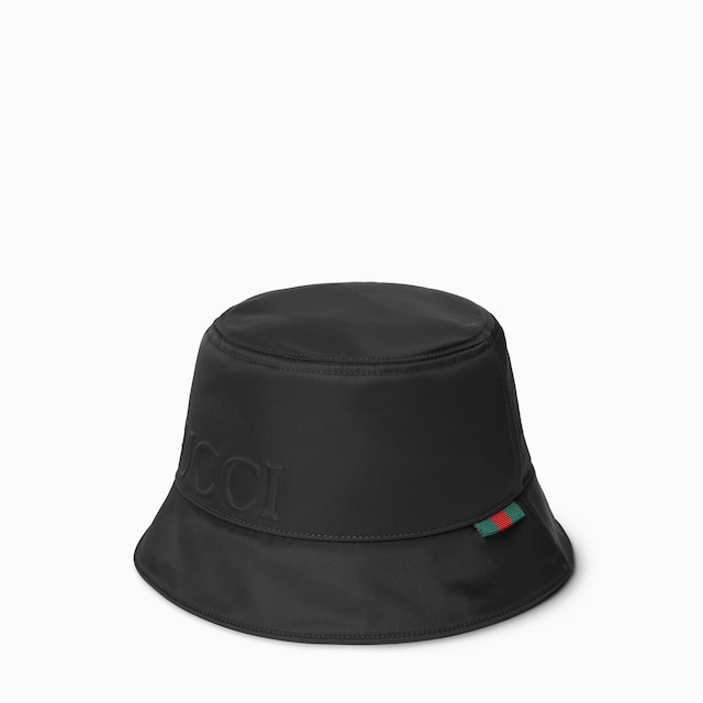 Nylon bucket hat with Gucci logo