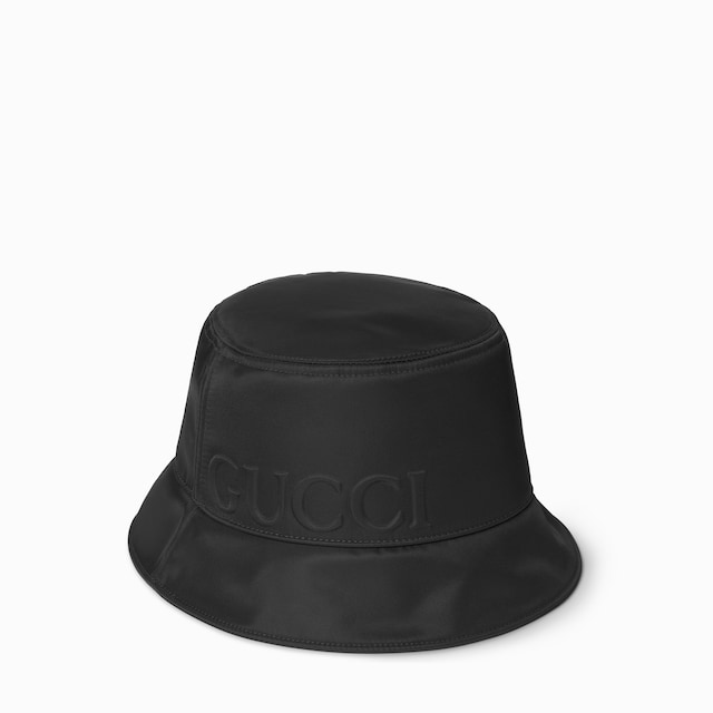 Nylon bucket hat with Gucci logo