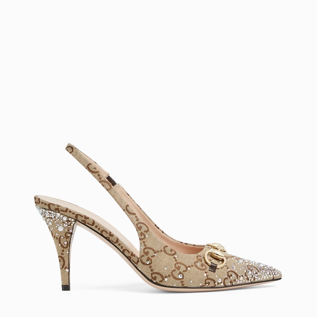 Women's slingback pump with crystal Horsebit