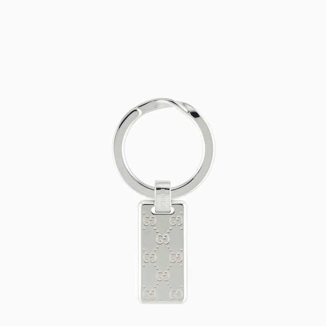 Gucci Signature GG engraved keyring